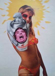 Zeitungscollage: Erdal schwarz