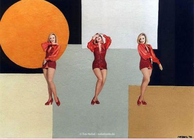 Materialcollage Raffaella - Leder - Papier